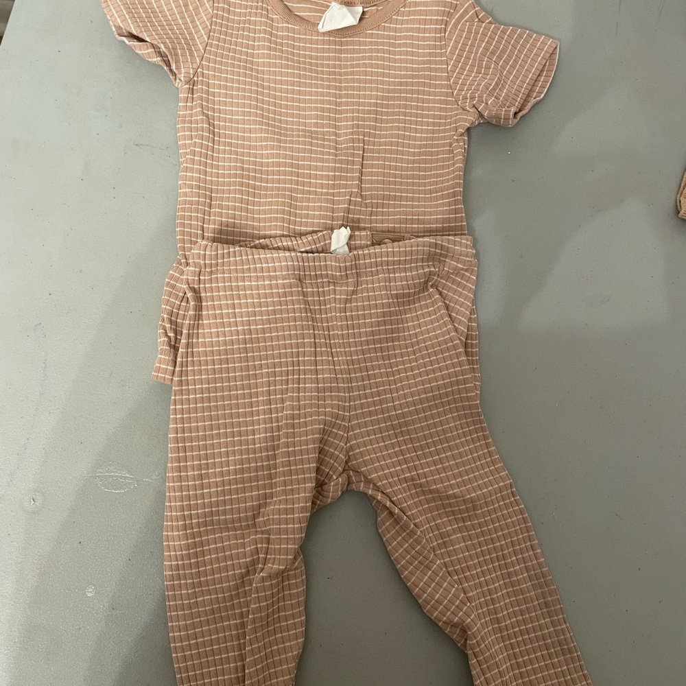 Brown Checkered Baby outfit